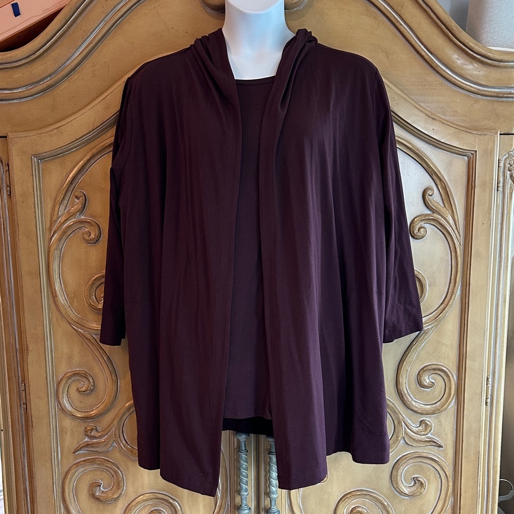 Nwt Eileen Fisher Chic Casis Hooded Cardigan